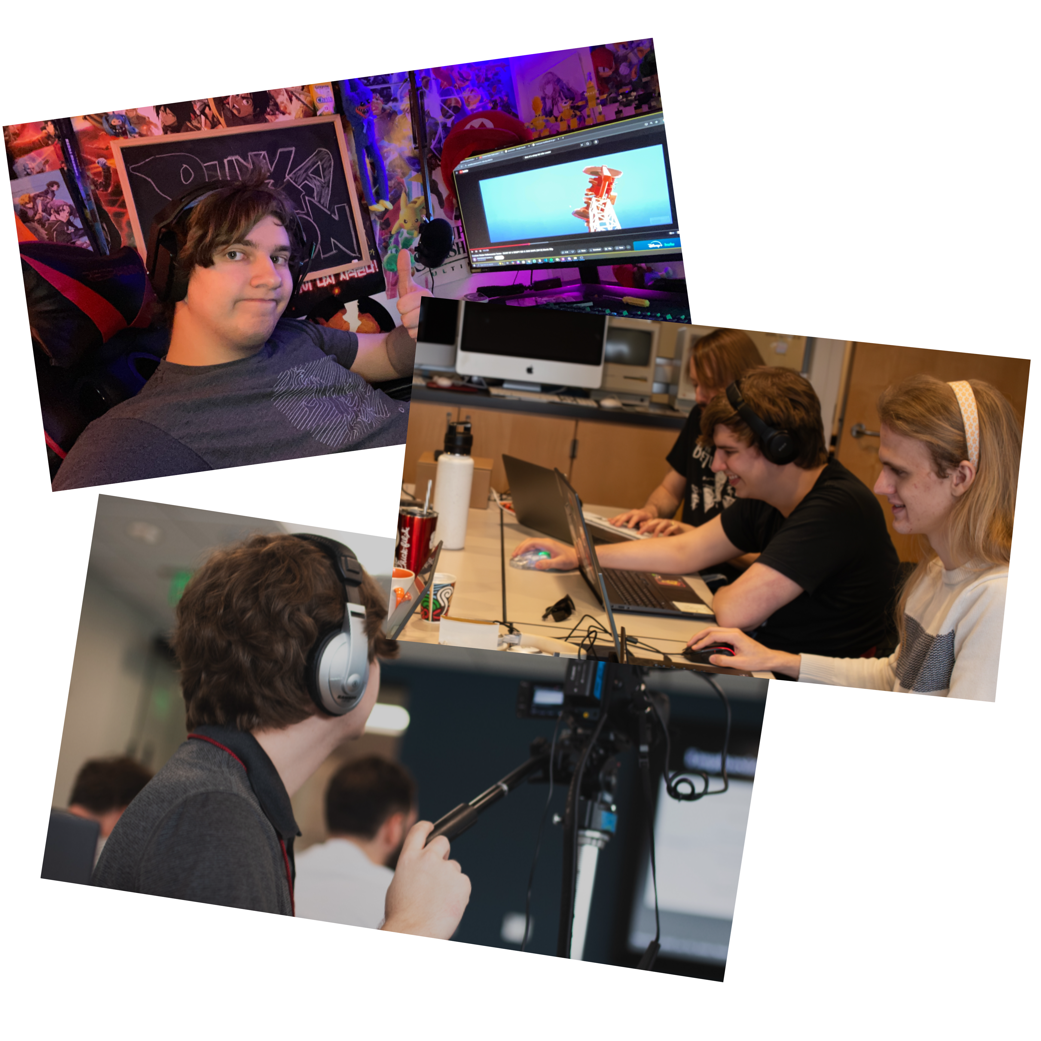 images of Rylan Eisenhauer in various work spaces